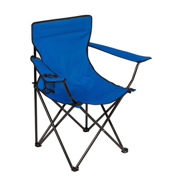 Trademark Innovations Folding Outdoor Beach Camp Chair, 19”L x 30”W x 32" H Blue - Picture 2 of 3